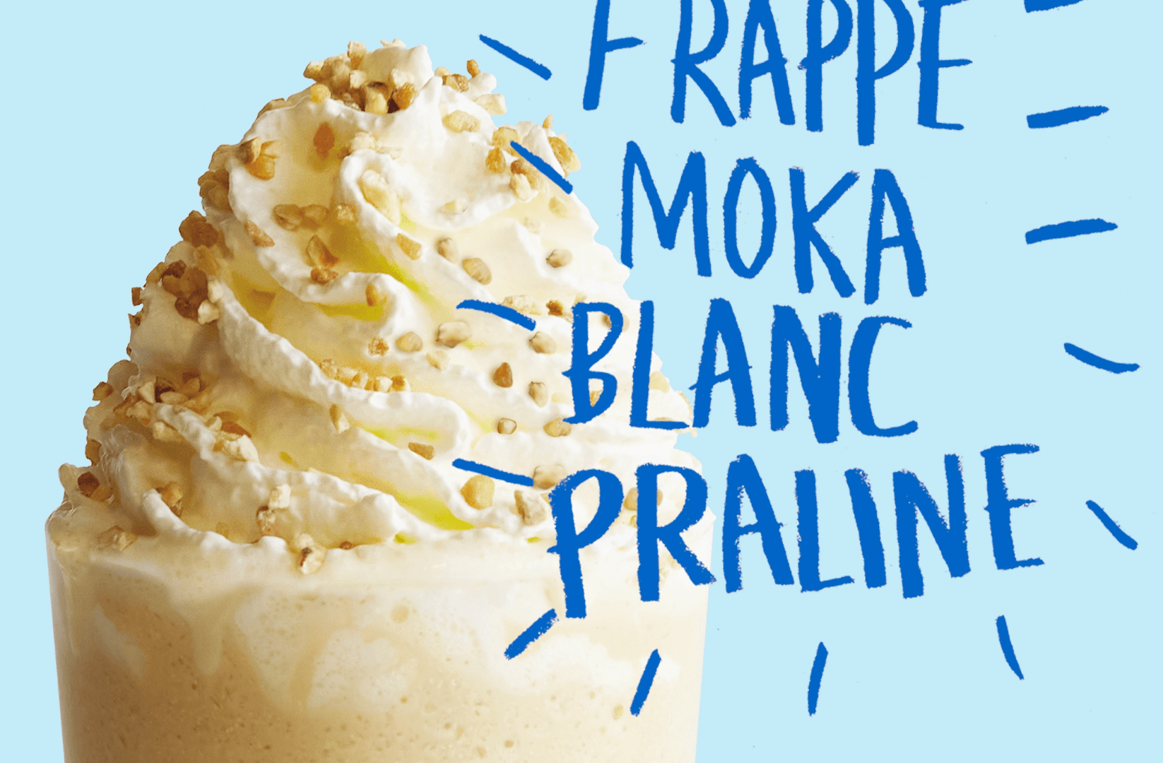 Le Frappé Moka blanc Praline pour les gourmands !