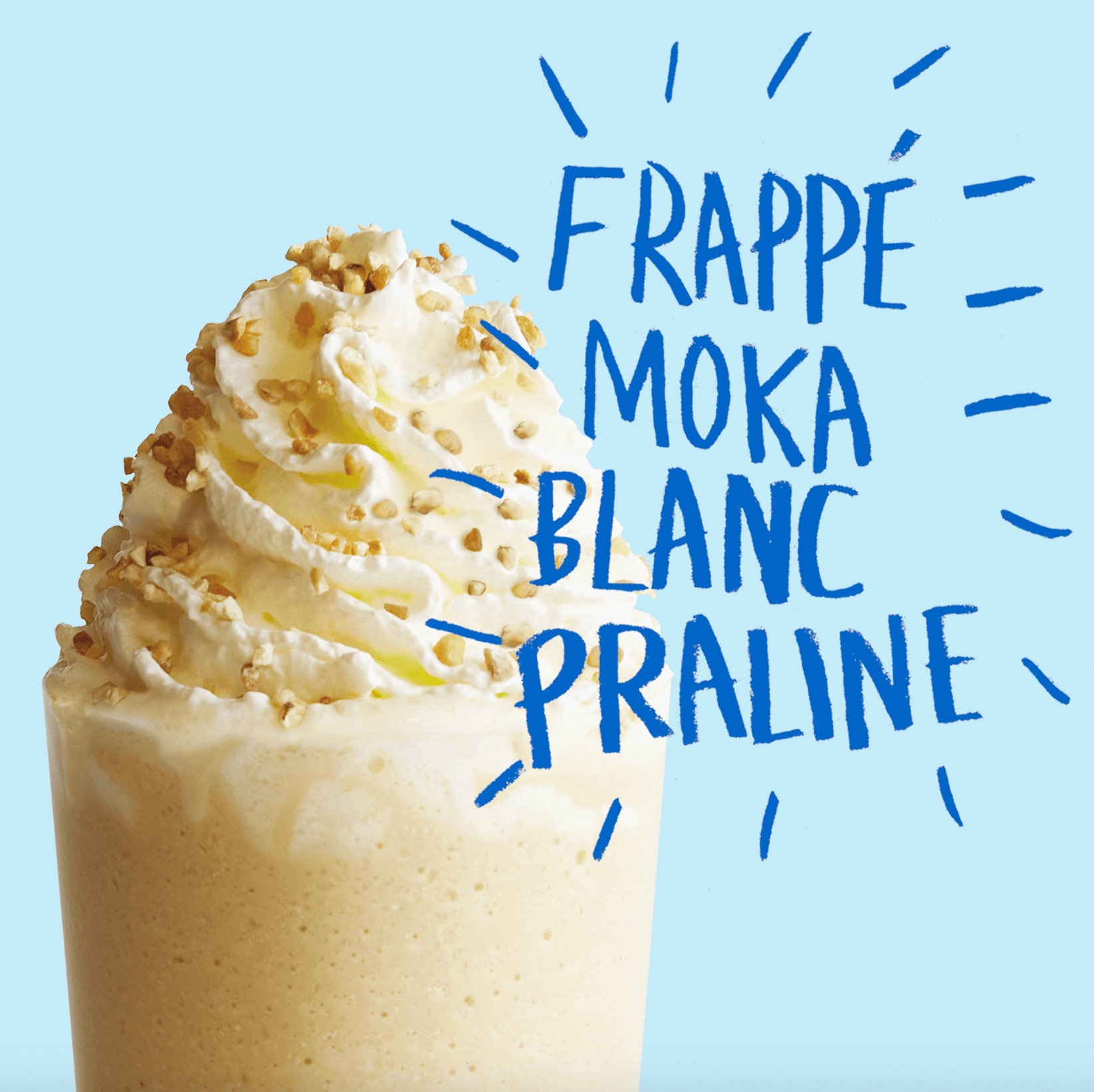 Le Frappé Moka blanc Praline pour les gourmands !