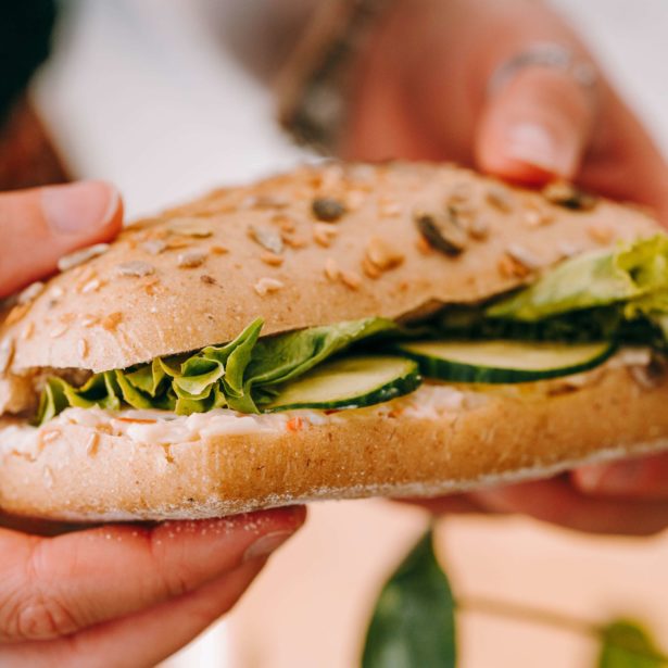 SANDWICH Tartinade de poisson, salade, concombre