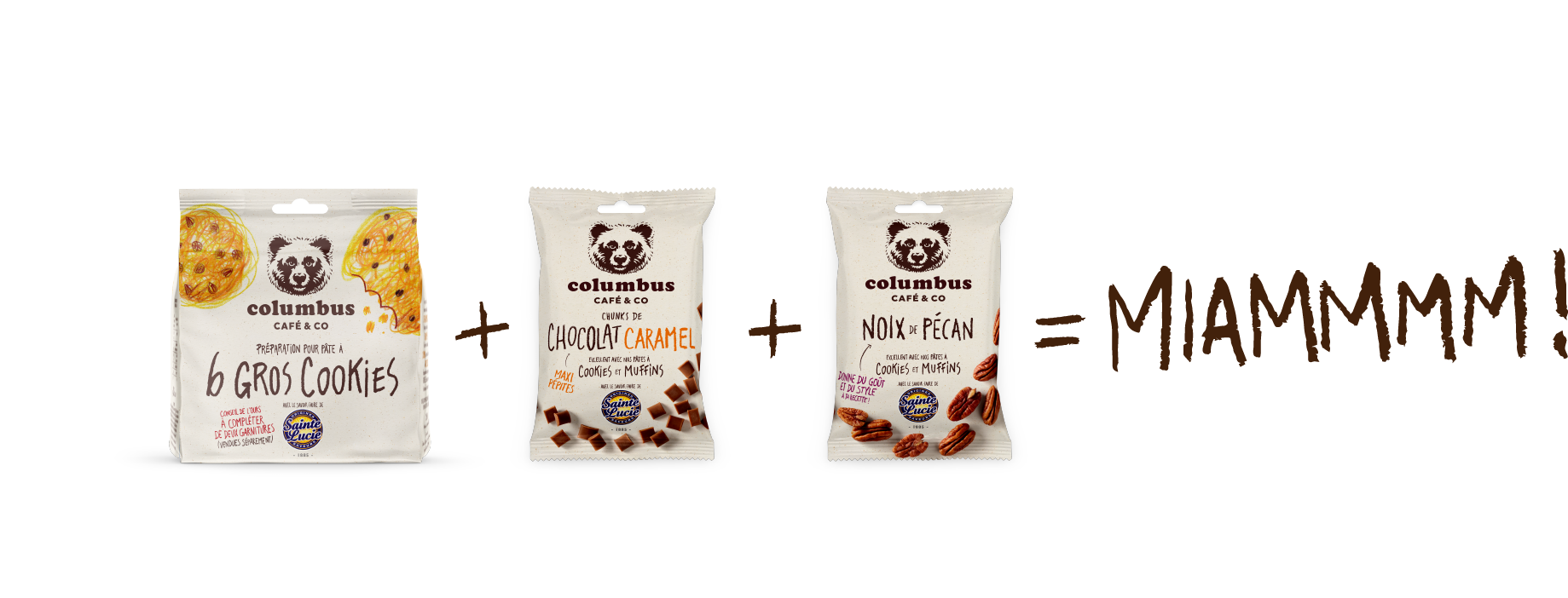 Un sachet de préparation et deux toppings